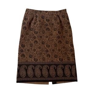 Y2K 2000s Brown Paisley Maxi Skirt Plus Size 24W Boho Grunge